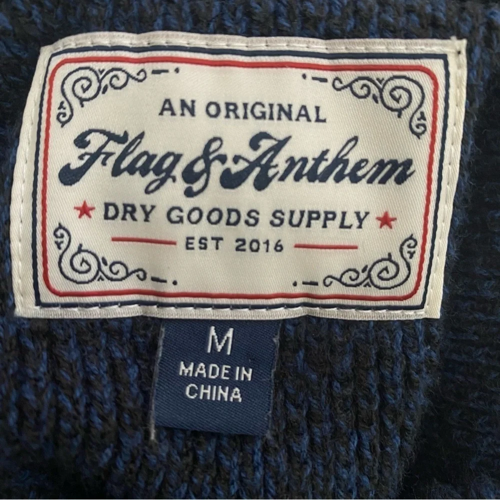 Men Sweater by An Original Flag & Anthem Dry Goods Supply Navy Blue. Sz M.